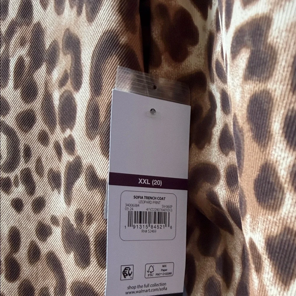 sofia by sofia vergara Leopard-Print Trench Coat - Brown & Tan - Picture 3 of 4